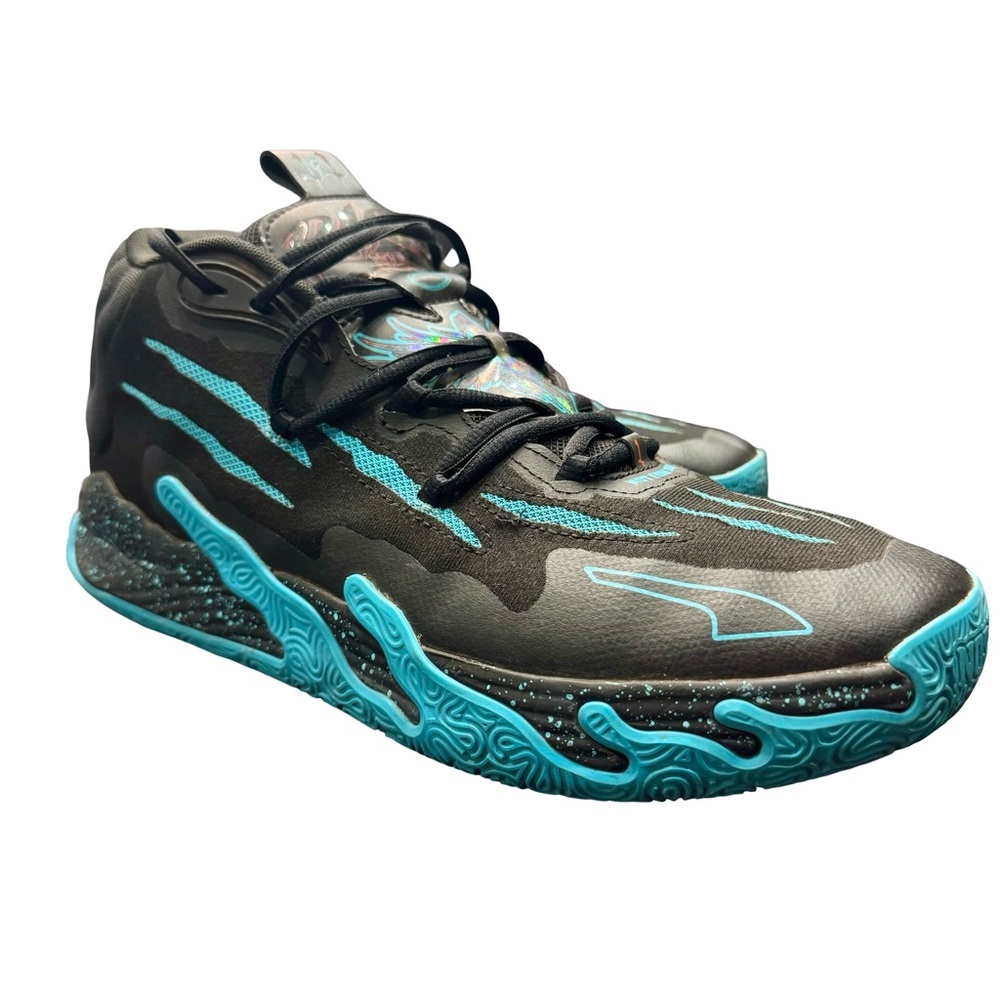 Puma LaMelo Ball MB.03 Black Blue Hive Mens 11 Basketball Shoes EUC No Box